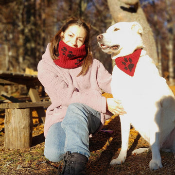 Matching cowl and dog bandana