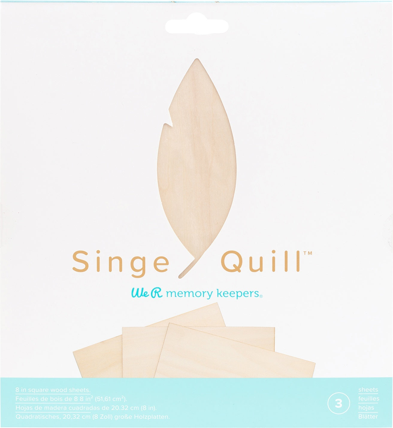 We R Memory Keepers Singe Quill Veneer Sheets 8"X8" 3/Pkg - 611058