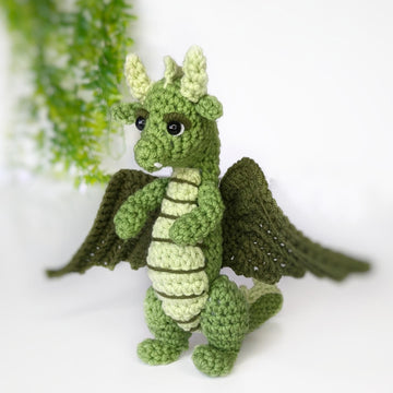 Basil the Dragon crochet pattern, amigurumi dragon pattern