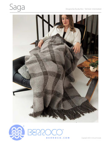 Saga Blanket in Berroco Lanas Light - Downloadable PDF