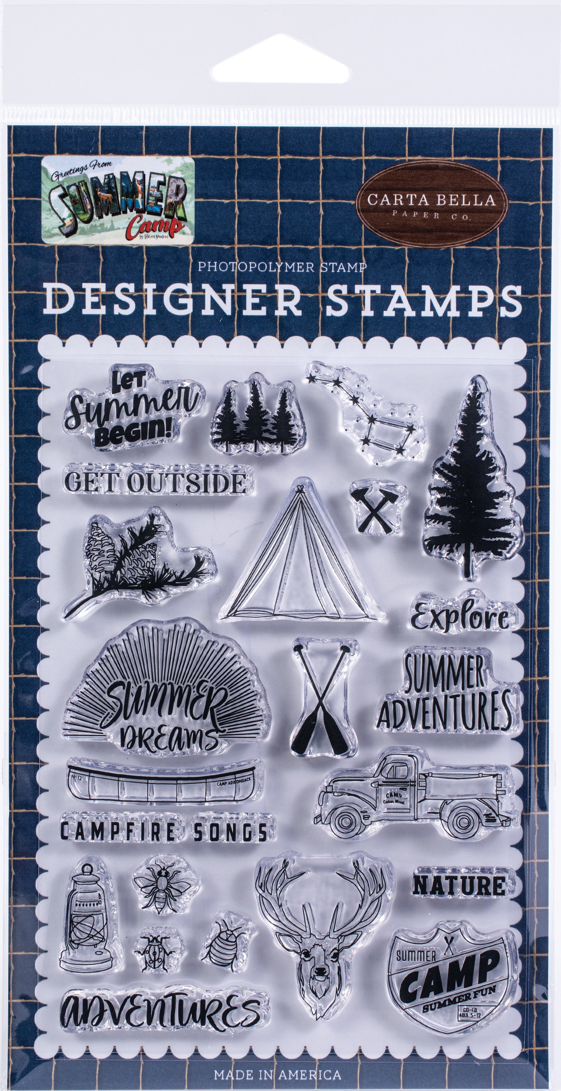 Echo Park Paper Carta Bella Stamps - Let Summer Begin, Summer Camp