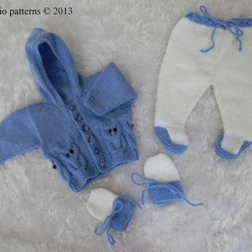 243- Owl Cable Jacket Knitting Pattern #243