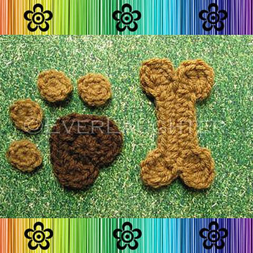 Dog Paw and Bone Applique