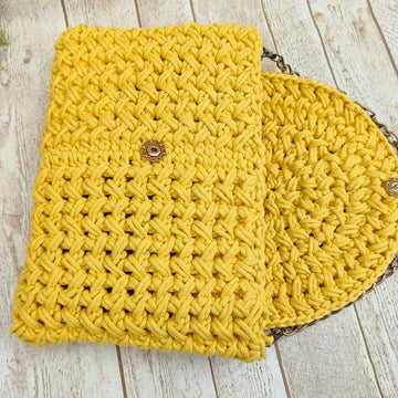 Pleated Herringbone Crossbody Bag | No-Sew One-Piece Purse