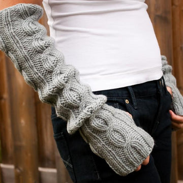 Kare Knits' Cable Twist Arm/Wrist Warmers
