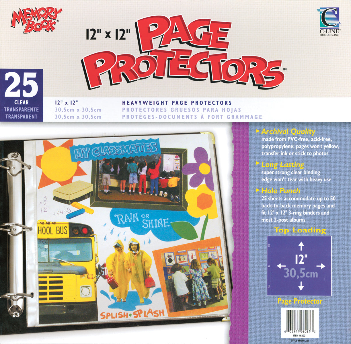 C-Line Memory Book Top-Loading Page Protectors 12"X12" 25/Pkg - 248678