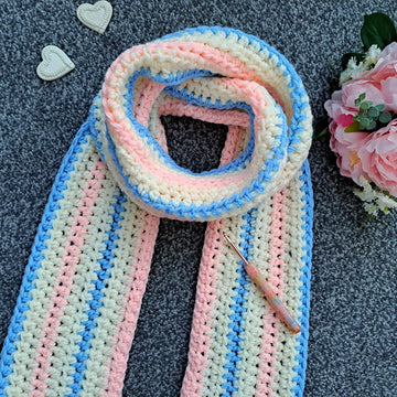 Crochet Pastel Princess Scarf Pattern/Tutorial
