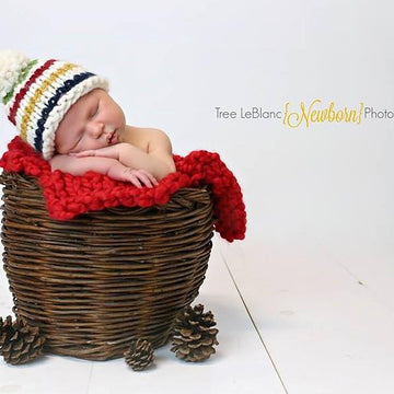 Classic Canadian Pendleton Hudson Bay Inspired Winter Toque Hat Beanie Pompom