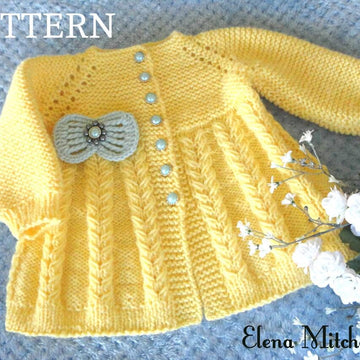 Knitted Baby Cardigan Isabella Pattern by Elena Mitchell
