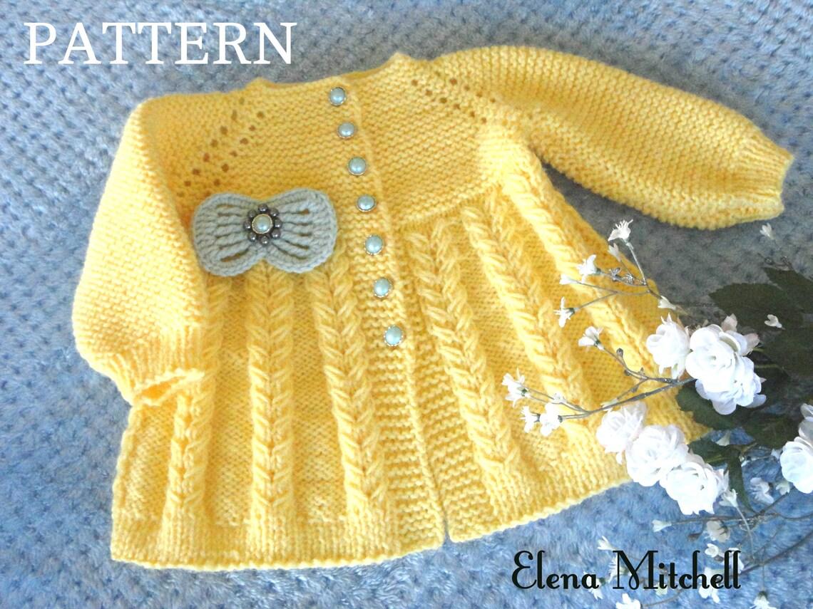 Knitted Baby Cardigan Isabella Pattern by Elena Mitchell