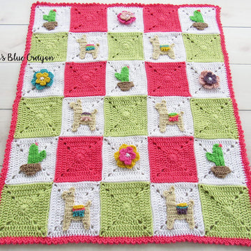 Llama and Cactus Afghan
