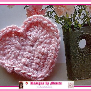 Crochet Heart Pattern Easy Applique Valentine Love