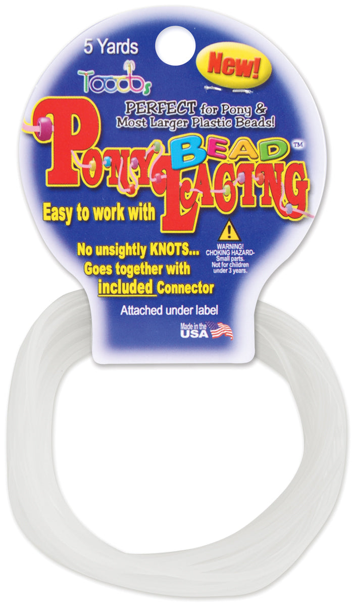 Pepperell Pony Bead Lacing 2mmX5yd - Frosted