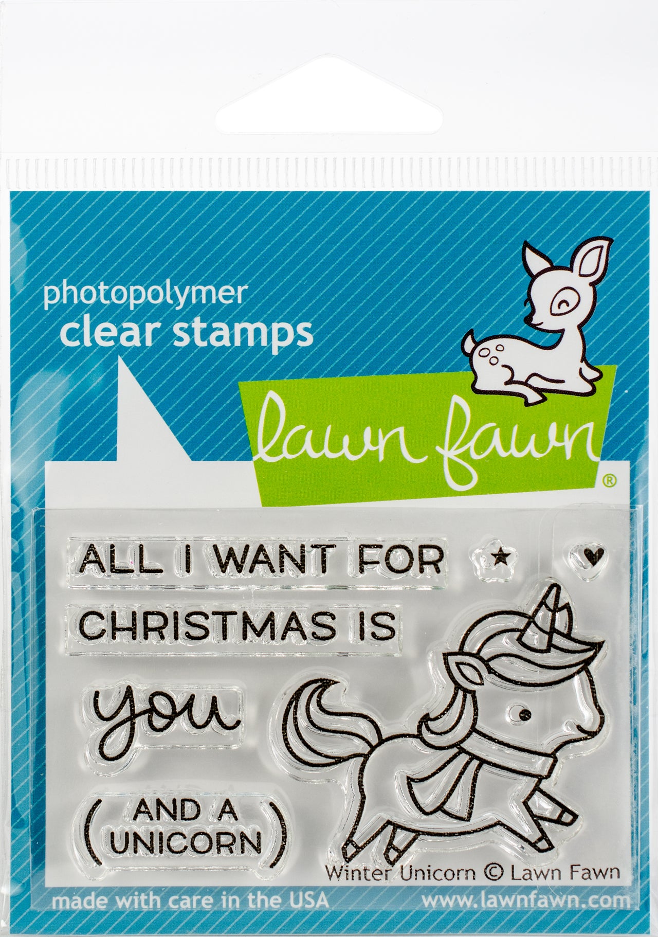 Lawn Fawn Clear Stamps 3"X2" - Winter Unicorn