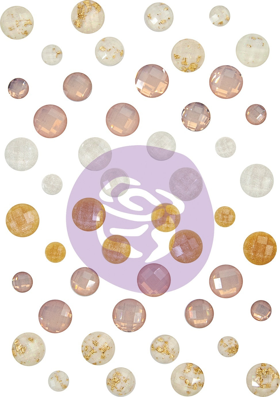 Prima Marketing Pretty Pale Say It In Crystals Adhesive Embellishments - Assorted Dots 48/Pkg