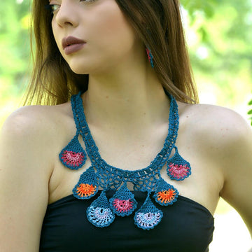 Peacock Feathers Oya Necklace