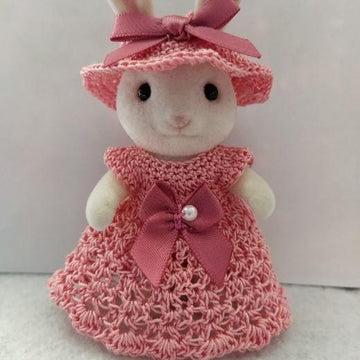 Basic Dress and Hat Set for Sylvanian Adult Rabbit, Cat, etc.