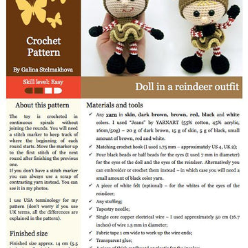 Girl Doll in a Reindeer outfit