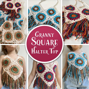 Granny Square Halter Top for Kids