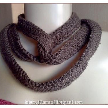 Crochet Tyre Tracks Scarf Pattern Infinity Necklace