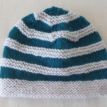 Danny - Babies 4ply striped ridged beanie