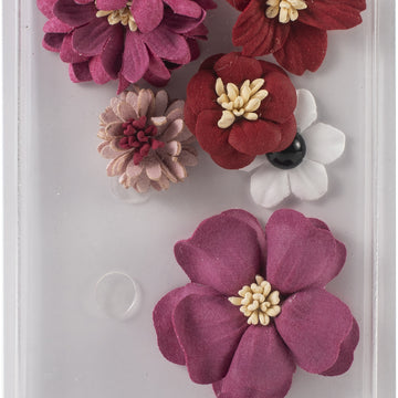 American Crafts 5th & Monaco Dimensional Flowers 9/Pkg - Paper & Cloth
