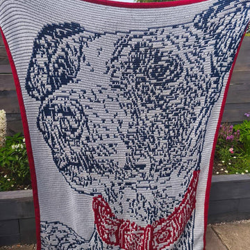 Whippet "Freya" | Dog Mosaic Crochet Blanket