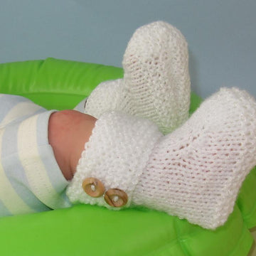 Easy Baby Garter Cuff 2 Button Booties