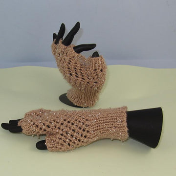 Beaded Easy Lace Short Finger Gloves