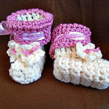 912 - Pink Ribbon Booties