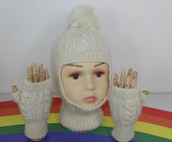 Toddler & Child Aran Cable Balaclava & Fingerless Gloves