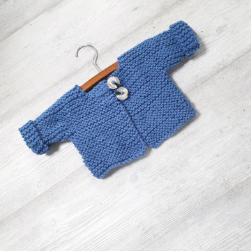 Baby chunky knitted cardigan 0-2 years for beginners