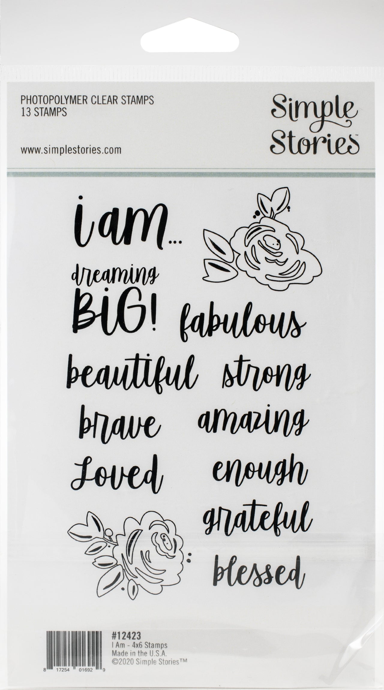 Simple Stories I Am Photopolymer Clear Stamps - 619726