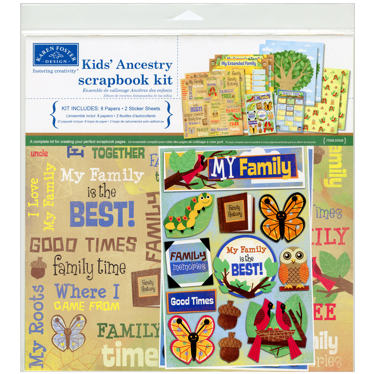 Karen Foster Scrapbook Page Kit 12"X12" - Kids' Ancestry