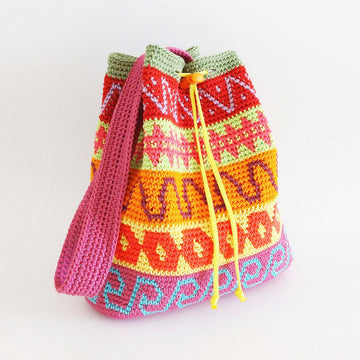 Color block drawstring bag