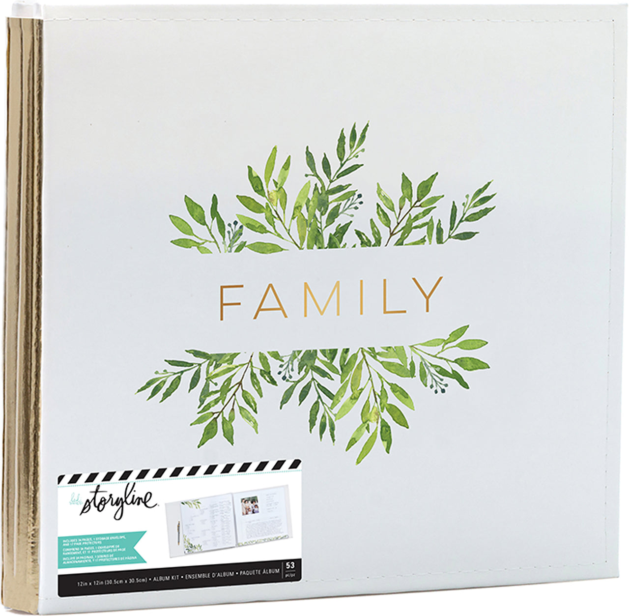 American Crafts Heidi Swapp Storyline2 Post Bound Album 12"X12" - Family