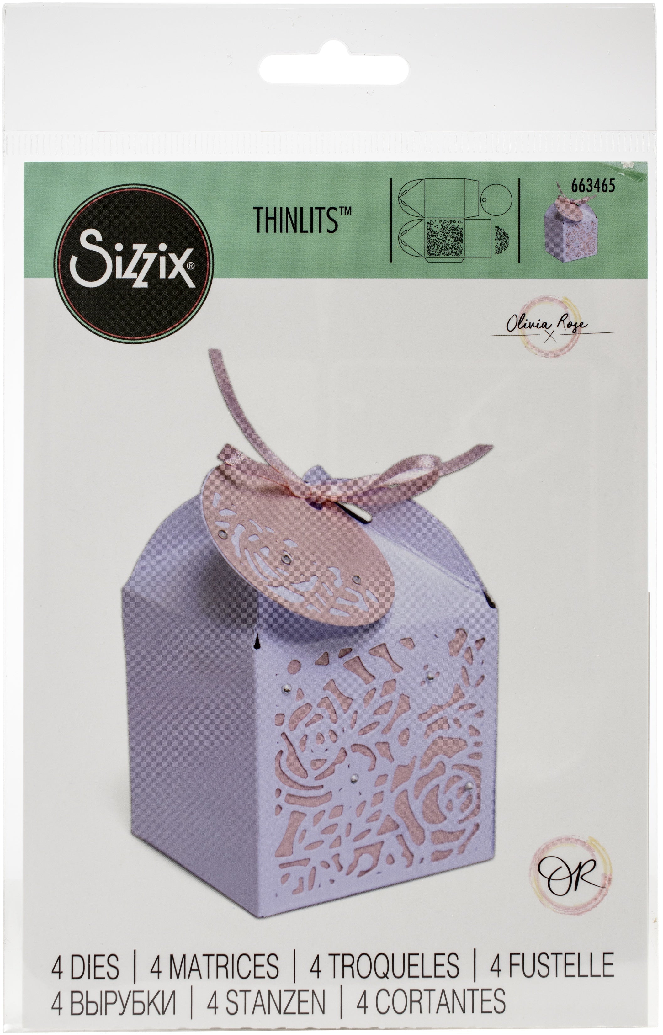Sizzix Thinlits Dies By Olivia Rose 4/Pkg - Decorative Favor Box