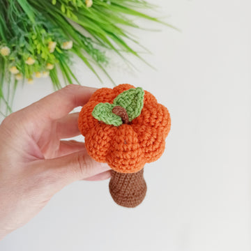 Crochet pumpkin baby rattle pattern