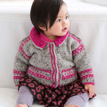 Chic Baby Cardigan in Lion Brand Vanna's Choice - L32072