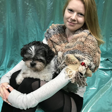 Shih Tzu-Yorkie Dog Cowl Scarf