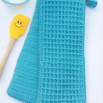Waffle stitch two handed Oven Mitt