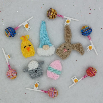 PDF Easter Lollipop Hat Topper Knitting Pattern Chupa-Chup Sweeties Sucker Saver Easter Hunt