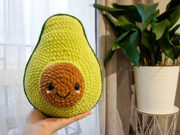 Avocado plush pillow Crochet Pattern