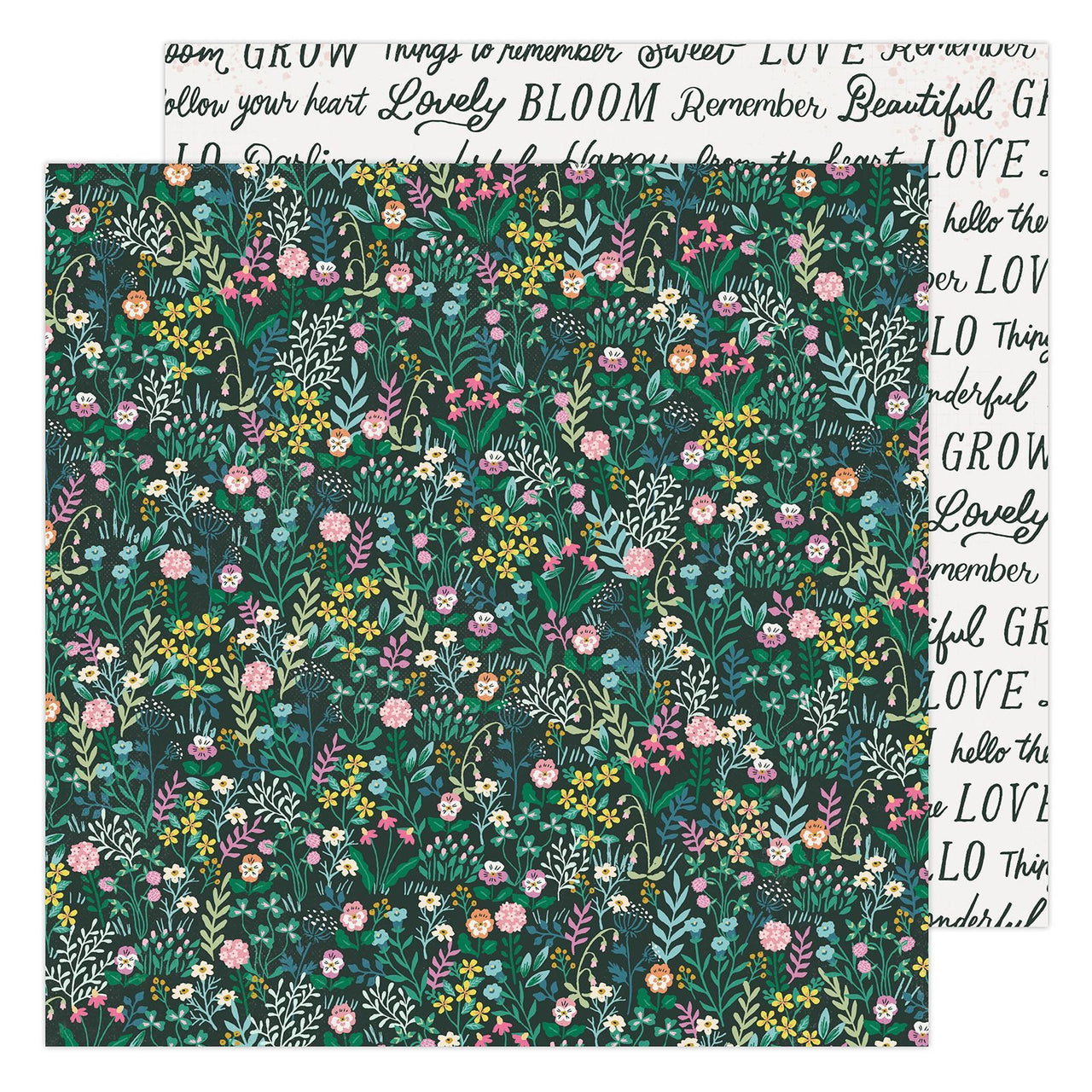 American Crafts Maggie Holmes - Garden Party Happy Growing 12"x12" Cardstock