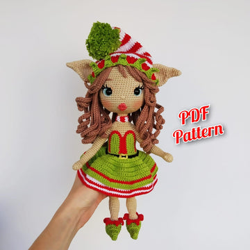 Crochet doll pattern amigurumi Astrid, Amigurumi doll base, Christmas Elf doll pattern (English, Deutsch, Français)
