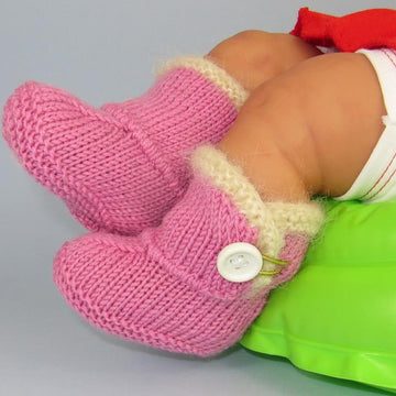 FREE Baby Fur Trim One Button Booties Bootees