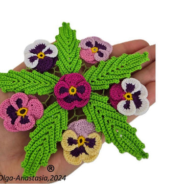 Floral table napkin Irish crochet lace 2