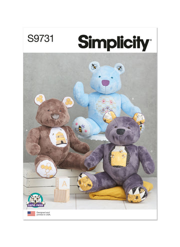 Simplicity Stuffed Bear by Carla Reiss Design S9731 - Sewing Pattern