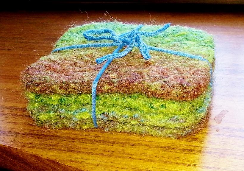 Rainforest Felted Coasters