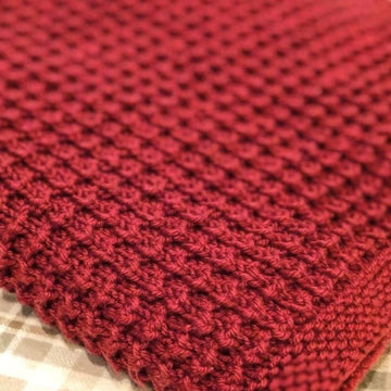 Aran Raspberry Blanket
